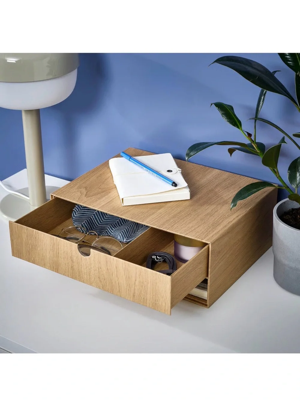 IKEA HÄSTVISKARE MINI CHEST OF DRAWERS – OAK EFFECT 12 ½ x 9 ½ inches